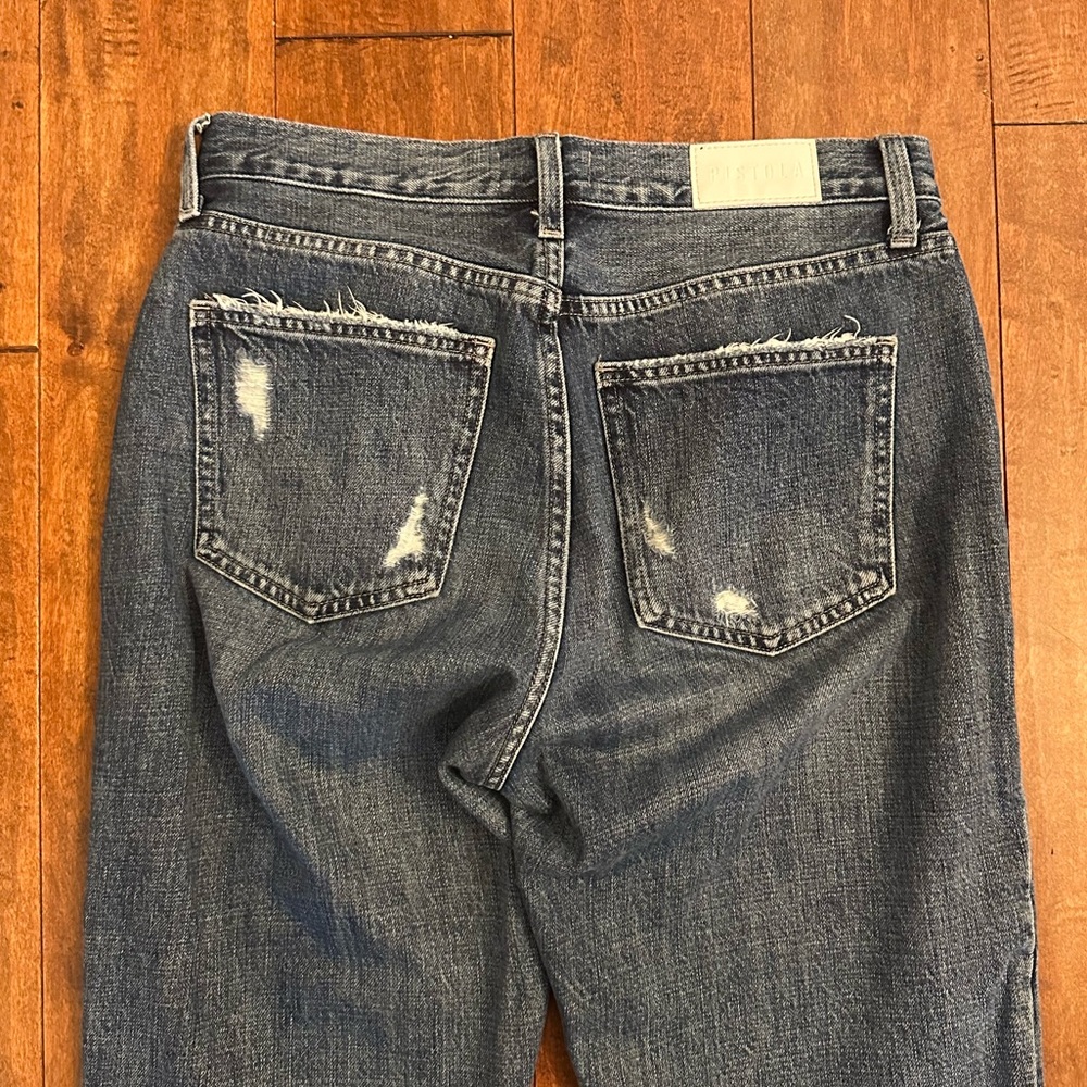 Pistola High Rise Straight Leg Cropped Raw Hem Jeans Sz 28 - Picture 6 of 12